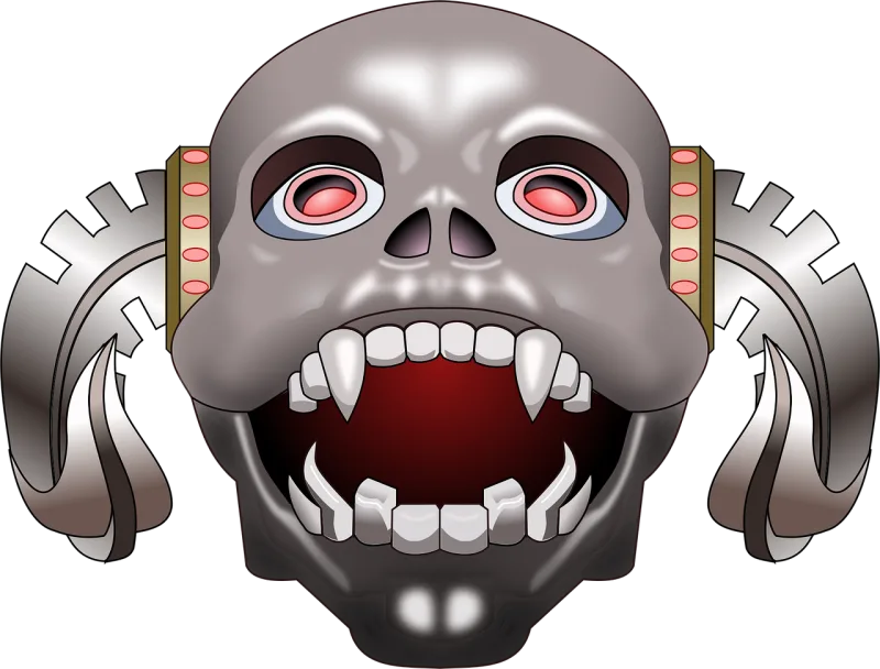 Skull Horns Teeth Stickdatei – Kinder