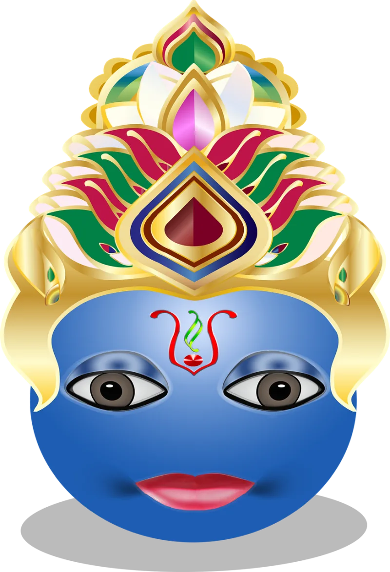 Vishnu Hindu Emoticon Stickdatei – Blumen