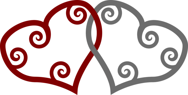 Two Hearts Shapes Stickdatei – Herzen & Liebe