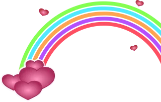 Rainbow Hearts Colors Stickdatei