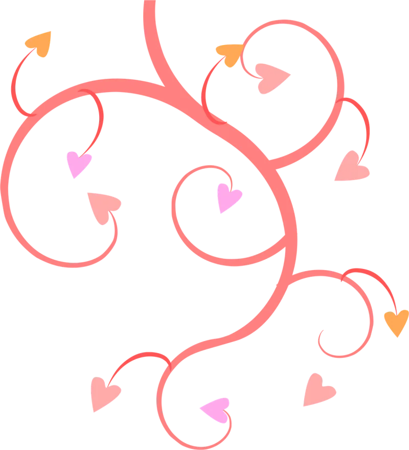 Pink Vines Hearts Stickdatei – Herzen & Liebe