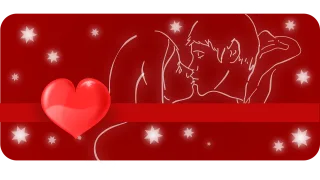 Love Heart Couple Stickdatei