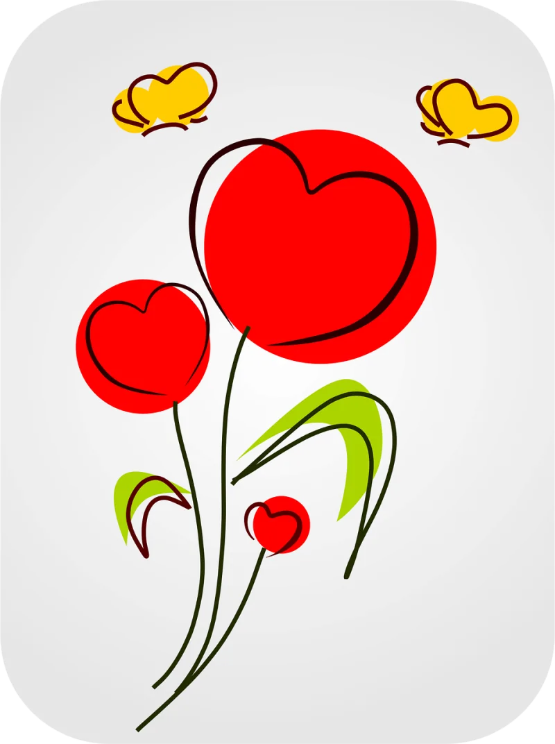 Heart Flower background Beautiful flowers Stickdatei – Herzen & Liebe