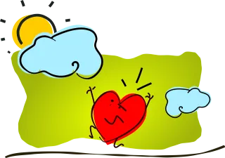 Sun Heart Clouds Stickdatei