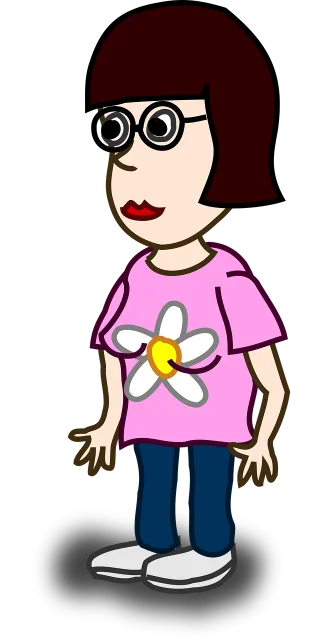 Girl Cartoon Character Stickdatei – Blumen