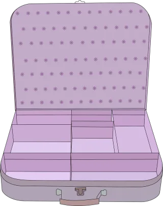 Suitcase Purple Open Stickdatei