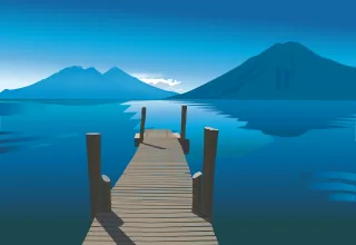 Lake Landscape Blue Stickdatei – Natur