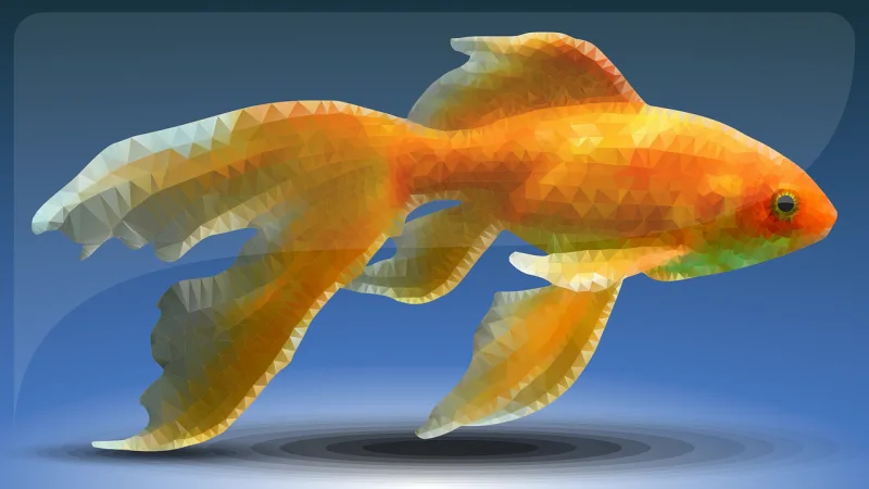 Fish Low poly Goldfish Stickdatei – Tiere