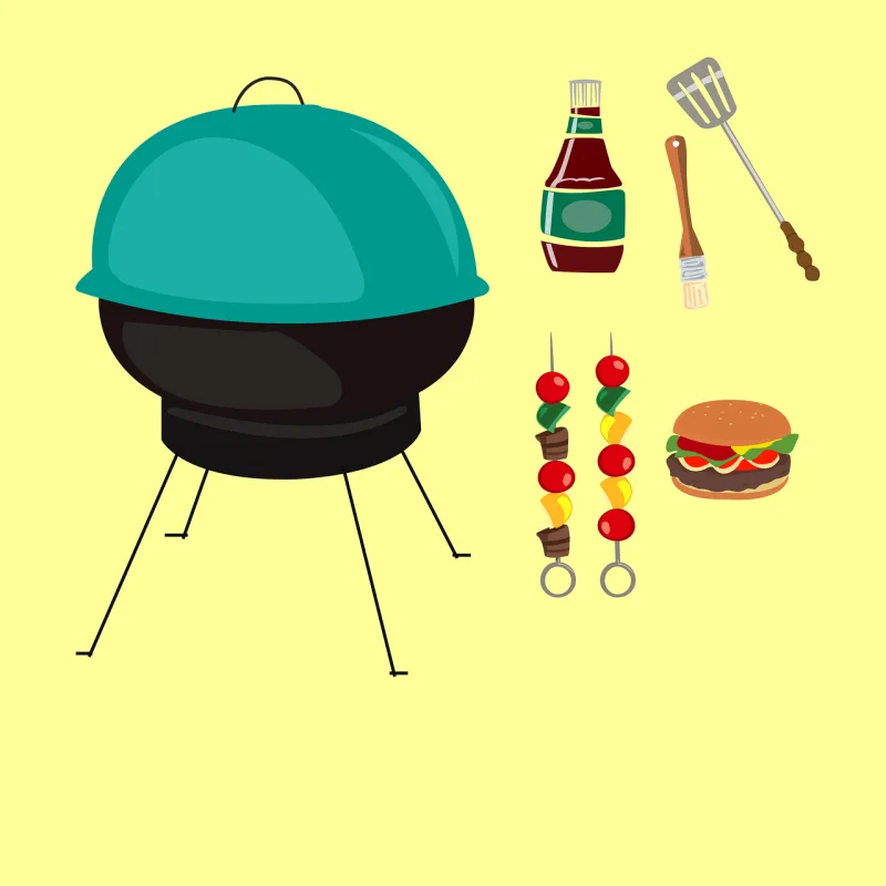 Barbeque Spatula Burgers Stickdatei – Essen & Trinken