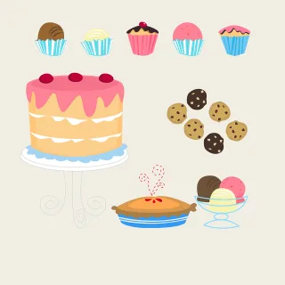 Cakes Tarts Biscuits Stickdatei