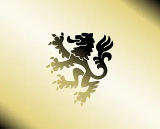 Lion Heraldry Gold Stickdatei
