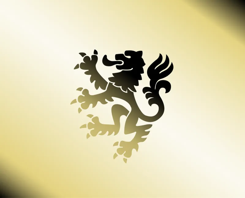 Lion Heraldry Gold Stickdatei – Tiere