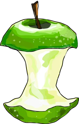 Green Apple Bitten Stickdatei