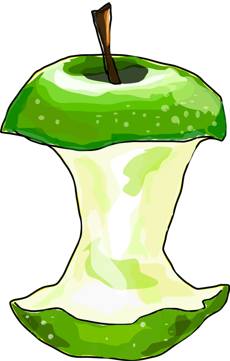 Green Apple Bitten Stickdatei – Essen & Trinken