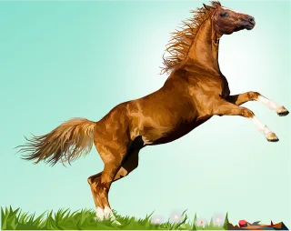 Horse Prancing Animal Stickdatei