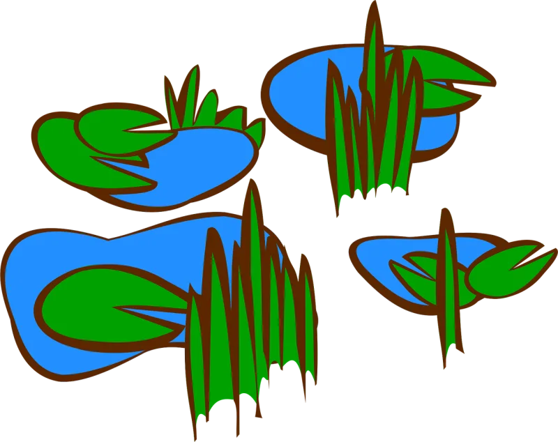 Lily pads Swamp Marsh Stickdatei – Blumen