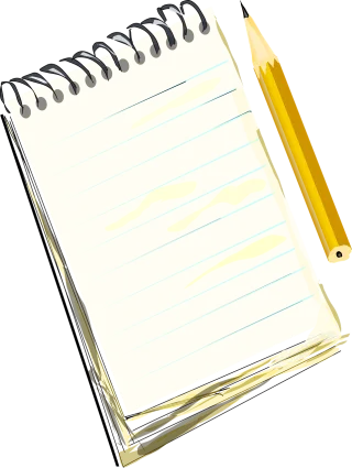 Notepad Pencil Spiral Stickdatei – Musik