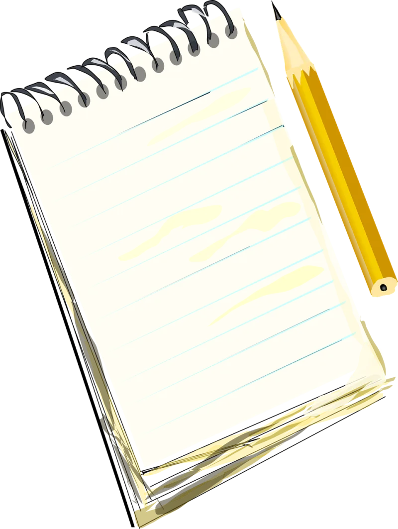 Notepad Pencil Spiral Stickdatei – Musik
