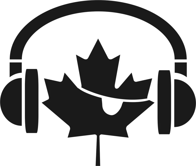 Headphones Earphones Maple leaf Stickdatei – Musik
