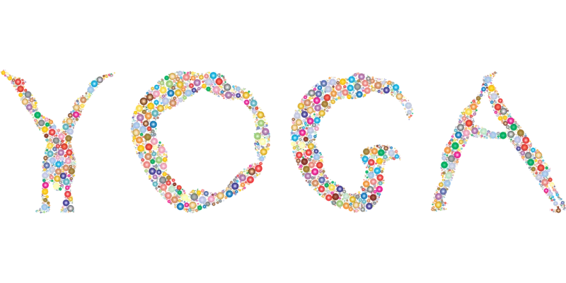 Yoga Typography Circles Stickdatei – Sport