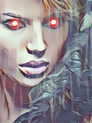 Red Eyes Girl Stickdatei