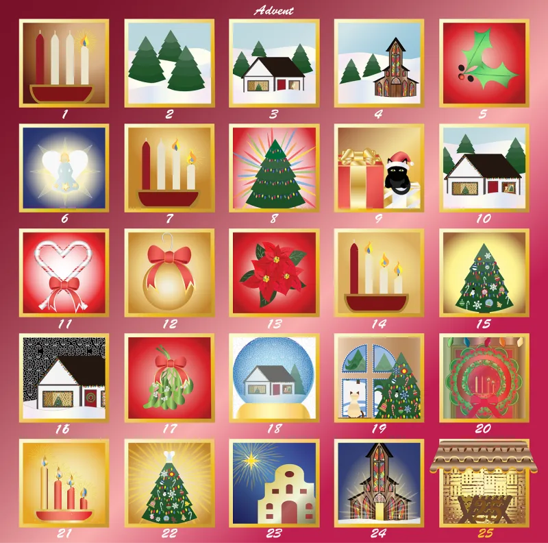Graphic Advent calendar Advent Stickdatei – Weihnachten