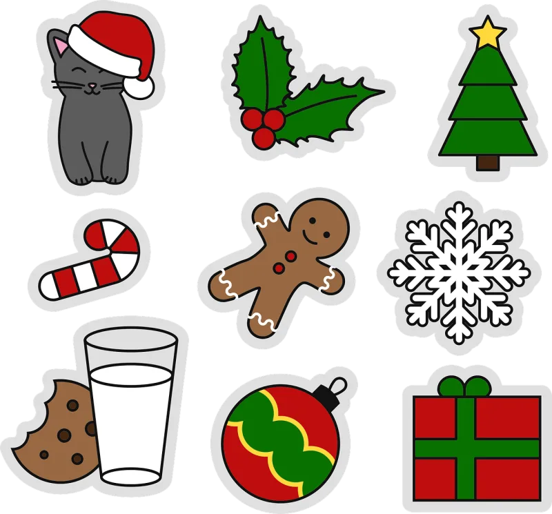 Christmas Motives Stickers Stickdatei – Weihnachten