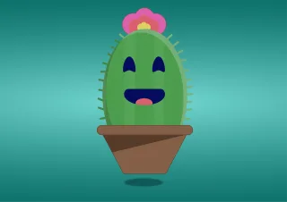 Cactus Cartoon Illustration Stickdatei