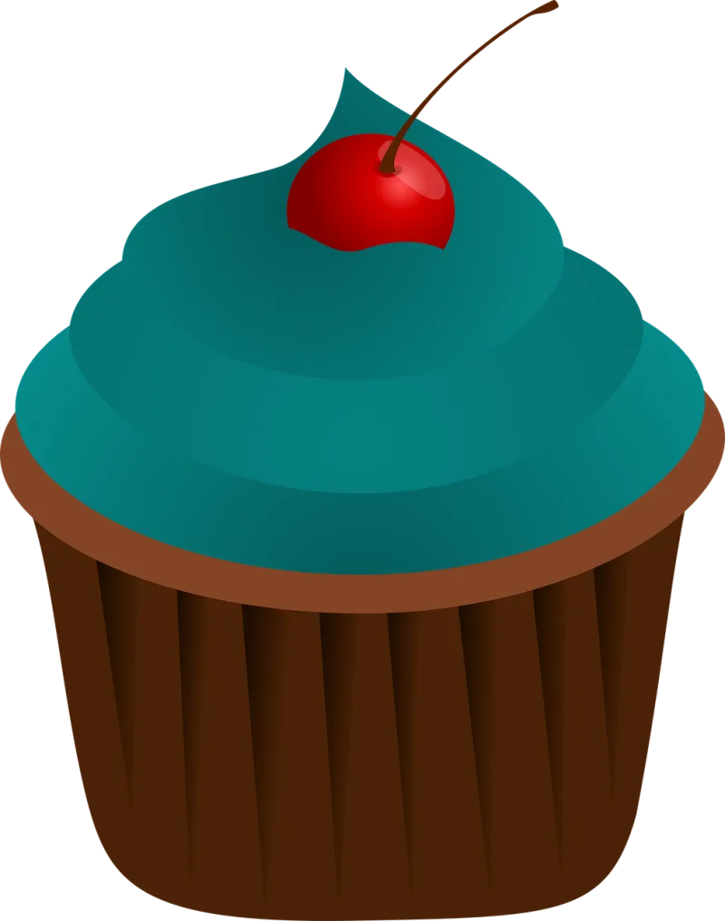 Cupcake Blue Food Stickdatei – Kinder