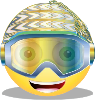 Graphic Skier Smiley Stickdatei