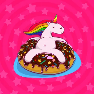 Unicorn Donut Rainbow Stickdatei