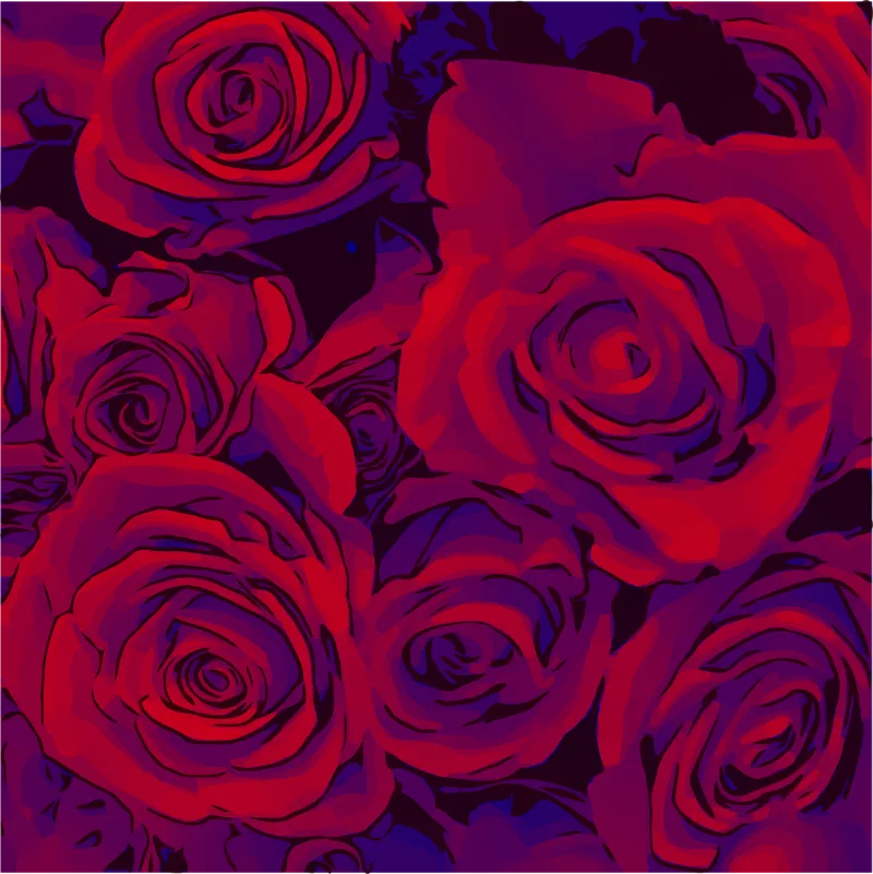 Red Roses Flowers Stickdatei – Blumen