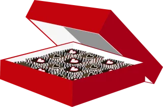 Graphic Box of chocolates Valentine Stickdatei – Essen & Trinken