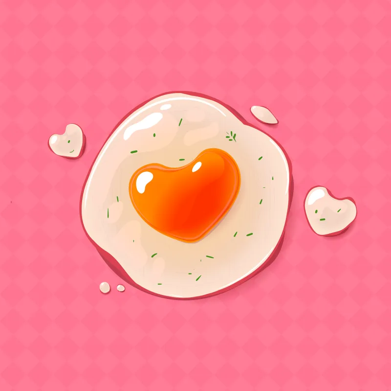 Scrambled eggs Dish A heart Stickdatei – Herzen & Liebe