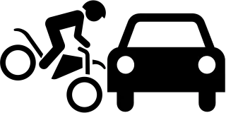 Motorcycle Car Crash Stickdatei