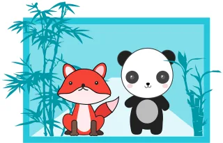 Fox Panda Animal Stickdatei – Tiere
