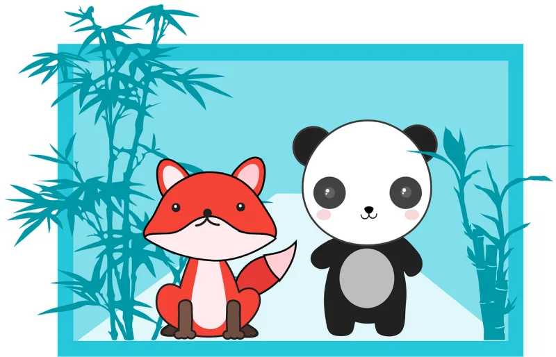 Fox Panda Animal Stickdatei – Tiere