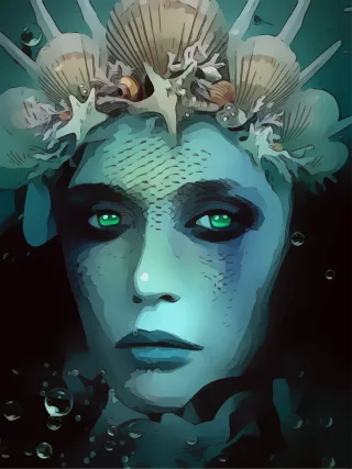Aqua Woman Mermaid Stickdatei