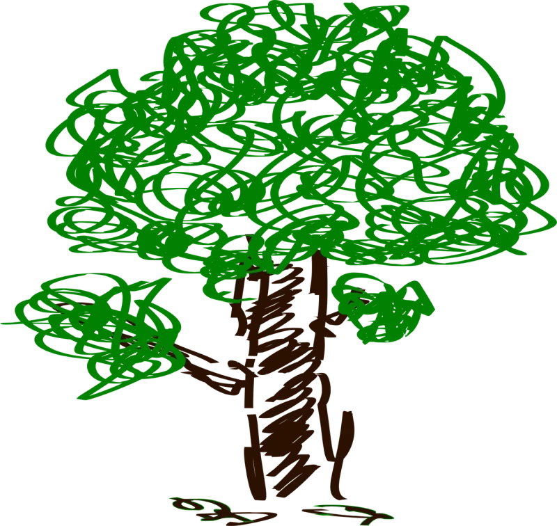 Tree Pencil Artwork Stickdatei – Natur