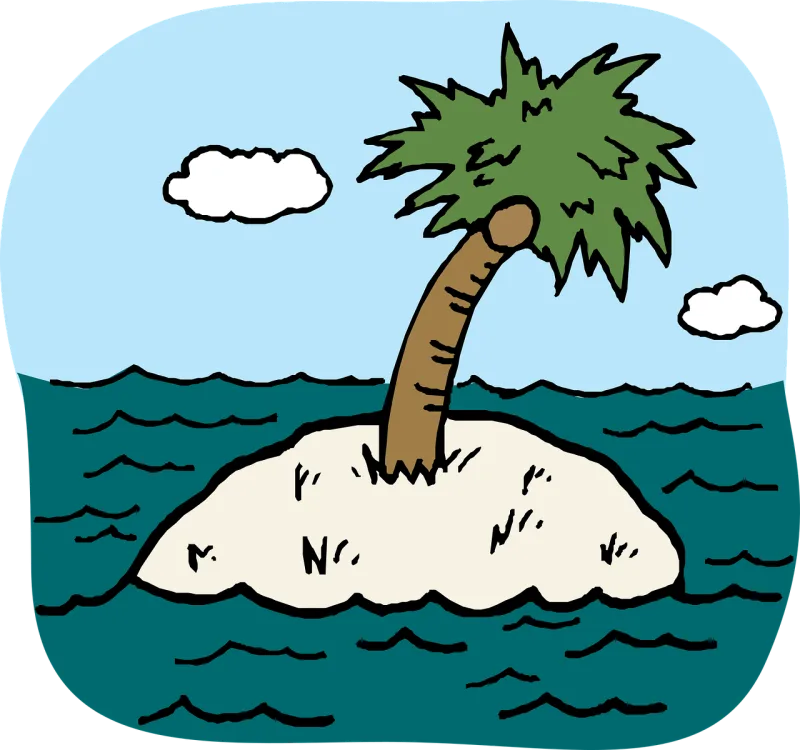 Palm Tree Island Stickdatei – Natur