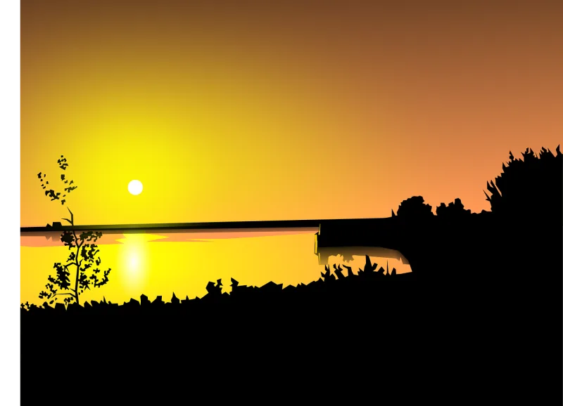 Sunset Nature Sunrise Stickdatei – Natur