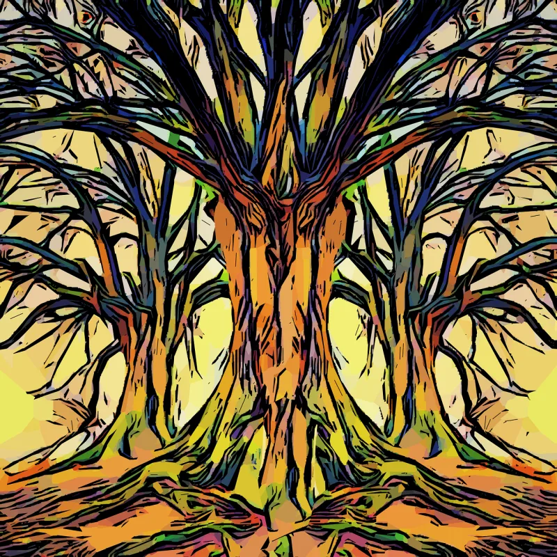 Trees Abstract Growing Stickdatei – Natur