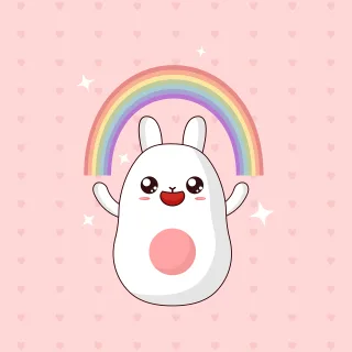 Rabbit Bunny Rainbow Stickdatei