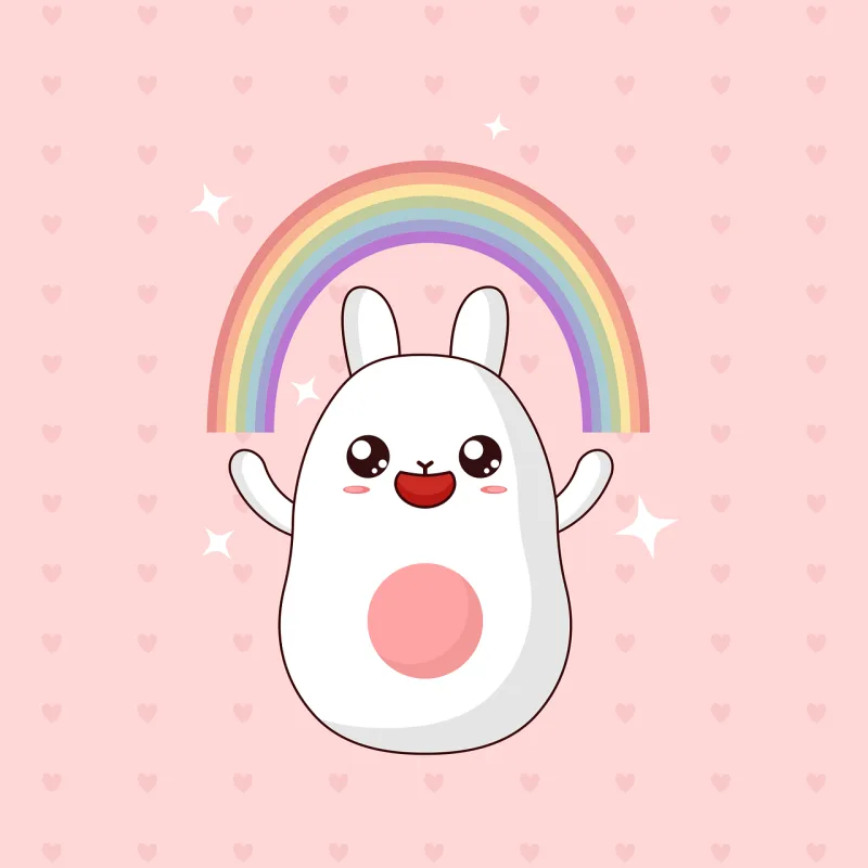 Rabbit Bunny Rainbow Stickdatei – Kinder