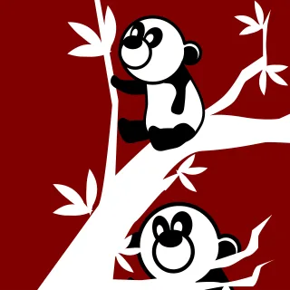 Pandas Animals Nature Stickdatei