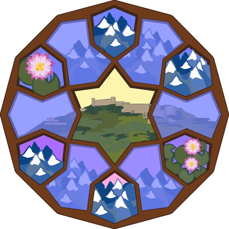 Graphic Lake nageen Kashmir Stickdatei – Blumen
