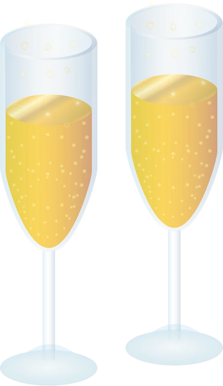 Graphic Mimosa Champagne Stickdatei – Herzen & Liebe