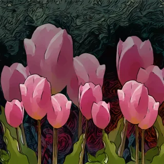Tulips Flowers Garden Stickdatei – Blumen
