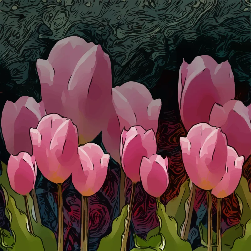 Tulips Flowers Garden Stickdatei – Blumen