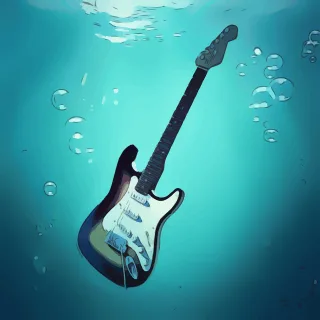 Drowning in metal Music Guitar Stickdatei